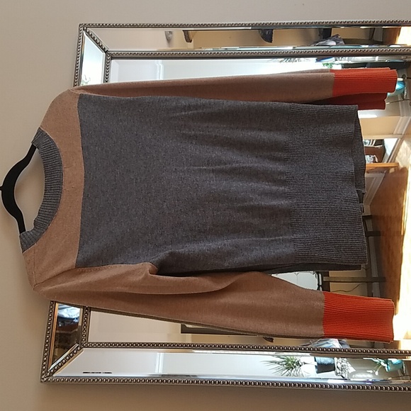 Cashmere cotton blend knit colorblock cardigan sweater - Picture 6 of 8